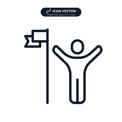 winner success icon symbol template for graphic and web design collection logo vector illustration