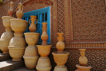 Fototapeta na wymiar Middle East pottery pot traditional products market