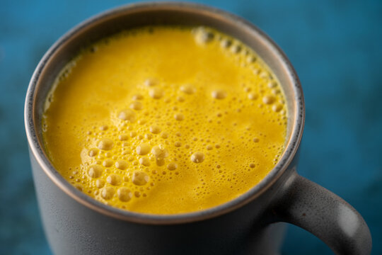 Turmeric milk in a glass 