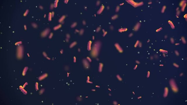Animation of microscopic organism - germs, virus, bacteria
