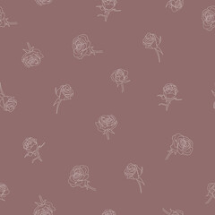 Organic rose flowers pattern background 