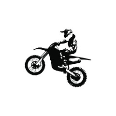 Fototapeta na wymiar motocross jump on silhouette for your design