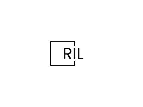 RIL letter initial logo design vector illustration