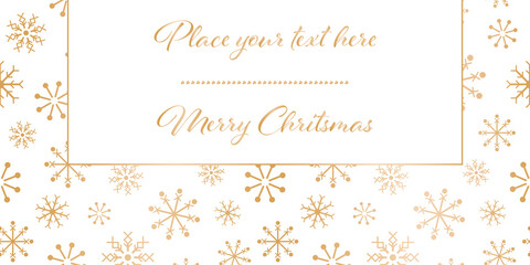 Vector gold white Christmas snowflakes card design