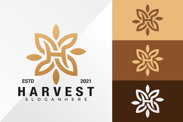 Floral Letter H Logo Design Vector Template