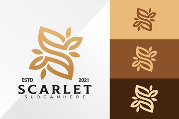 Floral Letter S Logo Design Vector Template