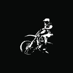 motocross jump on black background for illustration