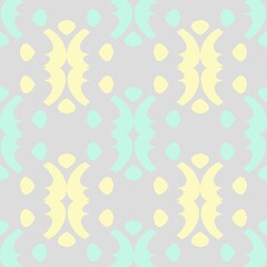 Subtle Pretty Textured Background With Abstract Shapes In Green And Lemon On Grey