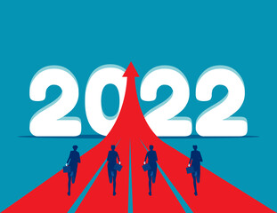 People running to 2022. Start up a new to goal