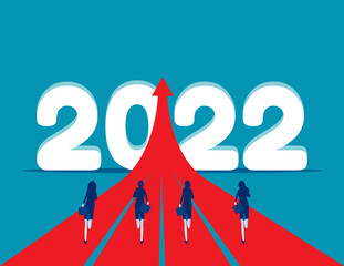 People running to 2022. Start up a new to goal