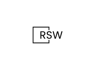 RSW letter initial logo design vector illustration