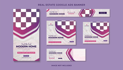 Creative modern real estate google adds banner. - obrazy, fototapety, plakaty