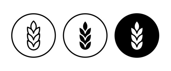 Farm wheat ears icon. Gluten free icon, wheat leaf, Agriculture