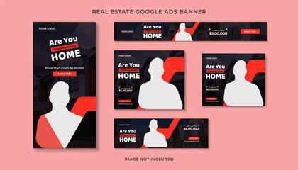 Creative modern real estate google adds banner. - obrazy, fototapety, plakaty