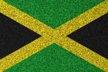 Patriotic glitter background in color of Jamaica flag - obrazy, fototapety, plakaty