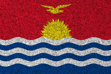 Patriotic glitter background in color of Kiribati flag
