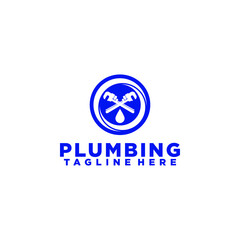 Plumbing logo concept vector isolated in white background