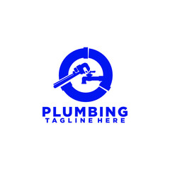 Plumbing logo concept vector isolated in white background