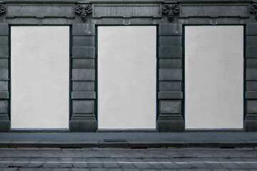 Blank Outdoor Posters mockup in the urban environment, empty space to display your advertising or branding campaign