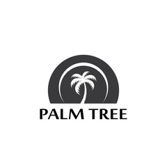 Palm tree summer logo template