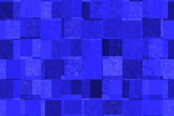 重なり合う青い四角の水彩テクスチャー