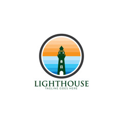 lighthouse logo icon vector template.