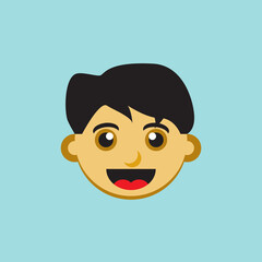 Print smile icon face child, suitable for icon and t-shirt