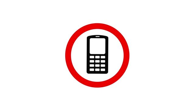 Animation of No phone allowed sign