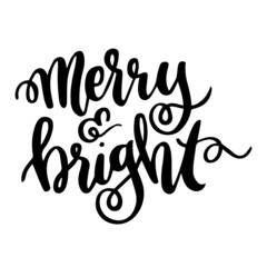 merry and bright background inspirational quotes typography lettering design