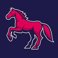 Fototapeta na wymiar Horse Vector Mascot, Sports emblem