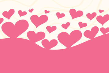 Simple background with pink love or heart pattern design