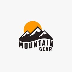 mountain gear logo template vector image