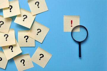 a lot of questions on the stickers and
one exclamation mark. Finding answers to questions and solving problems