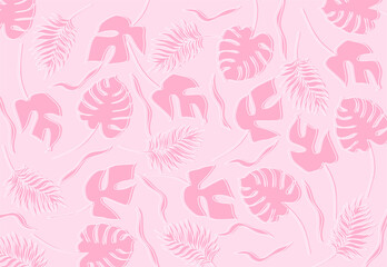Abstract pink background with simple pink leaves pattern