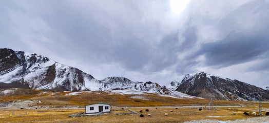 Papier Peint photo autocollant Nanga Parbat Snow Capped Mountains Of Khunjerab Pass Near Pakistan China Border, Located In Gilgit-Baltistan, Pakistan