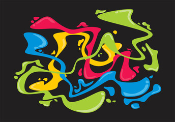An illustration of abstract colorful oil paint