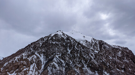 Snow Capped Mountains Of Khunjerab Pass Near Pakistan China Border, Located In Gilgit-Baltistan, Pakistan