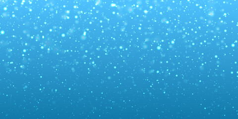 Christmas blue background with snow.