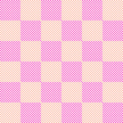 Simply seamless pattern design of polka dots in square frame. Decorating for wrapping paper, wallpaper, fabric, backdrop and etc.