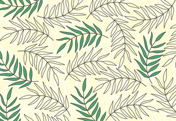 Abstract background with simple green leaves pattern