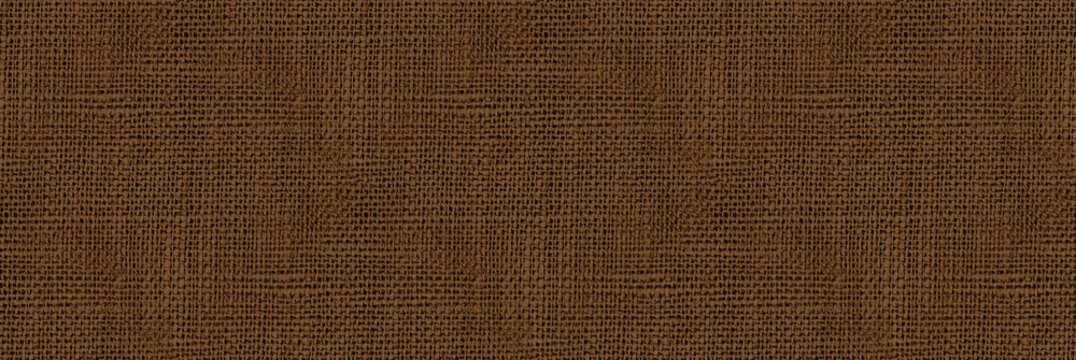 Natural canvas or jute background. Panoramic background in brown tones.  