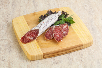 Spanish pork fuet dry sausage