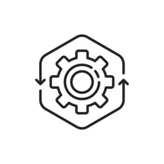 thin line operation easy process with gear wheel