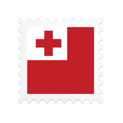 Tonga flag postage stamp on white background. Vector illustration eps10.