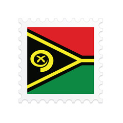 Vanuatu flag postage stamp on white background. Vector illustration eps10.