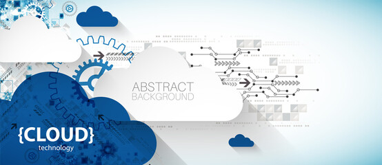 Cloud computing concept. Abstract technology background.