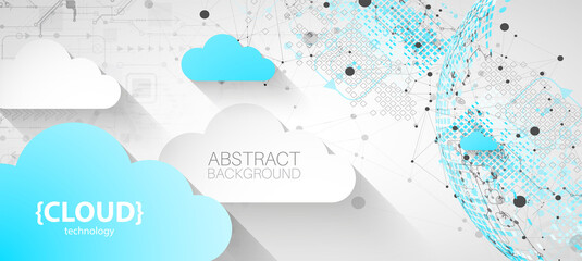Cloud computing concept. Abstract technology background.