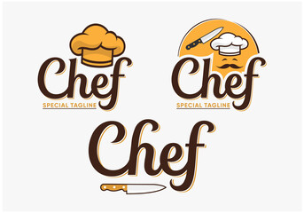 Chef cooking logo template collection