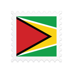 Guyana flag postage stamp on white background. Vector illustration eps10.