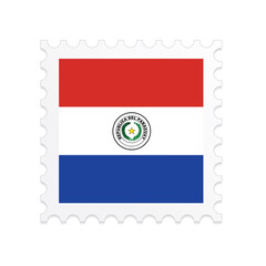 Paraguay flag postage stamp on white background. Vector illustration eps10.